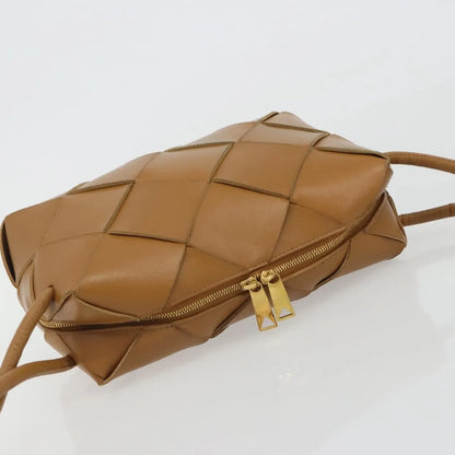 Bottega Veneta Cassette Camera Maxi Intrecciato Leather, Brown, Leather, Shoulder Bag