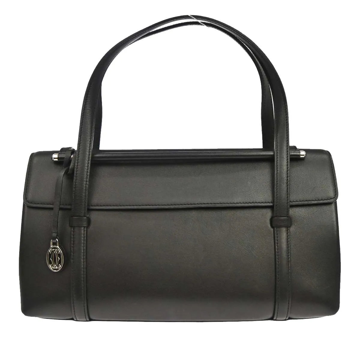 Cartier Cabochon Leather, Black, Leather, Handbag