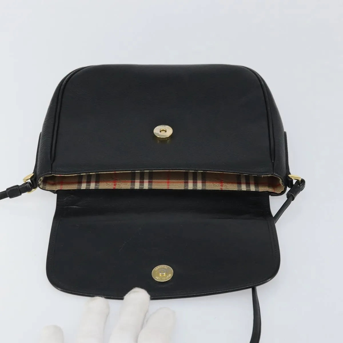 Burberry Vintage Leather, Black, Leather, Shoulder Bag