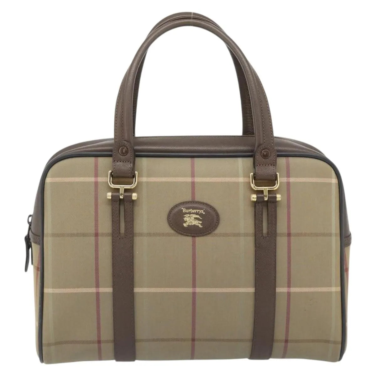 Burberry Nova check boston Canvas, Beige, Canvas, Handbag