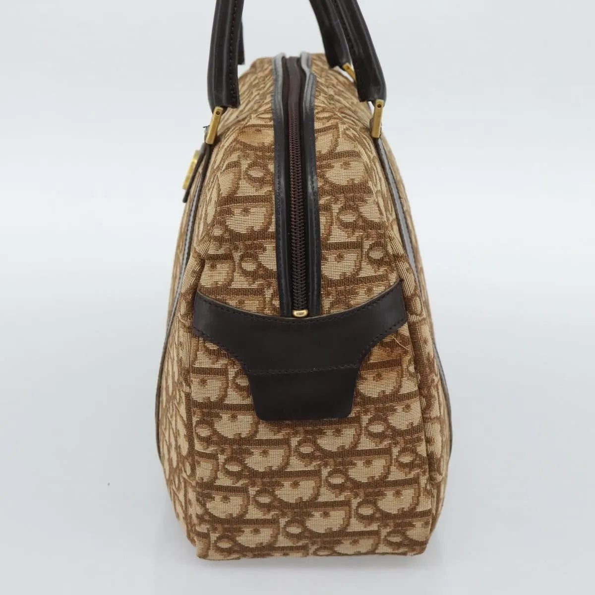 Christian Dior Vintage CD Trotter Canvas, Brown, Canvas, Handbag