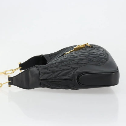 Gucci Vintage Jackie Shoulder Canvas and Leather, Black, Leather, Handbag