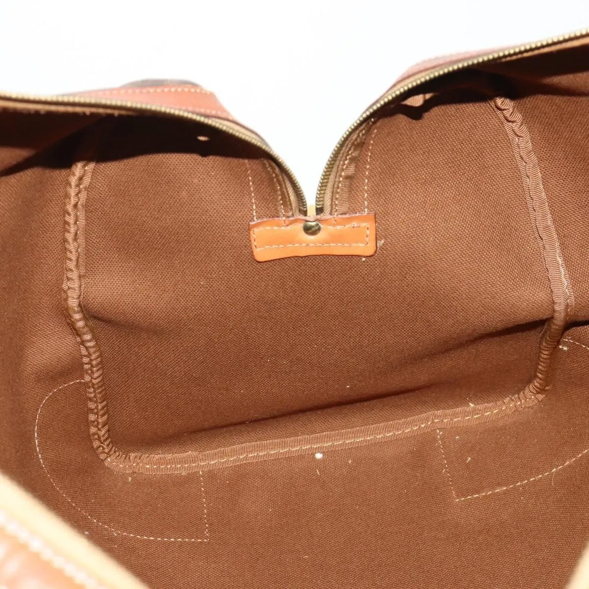 Celine Vintage Macadam Boston Canvas and Leather, Brown, PVC, Handbag