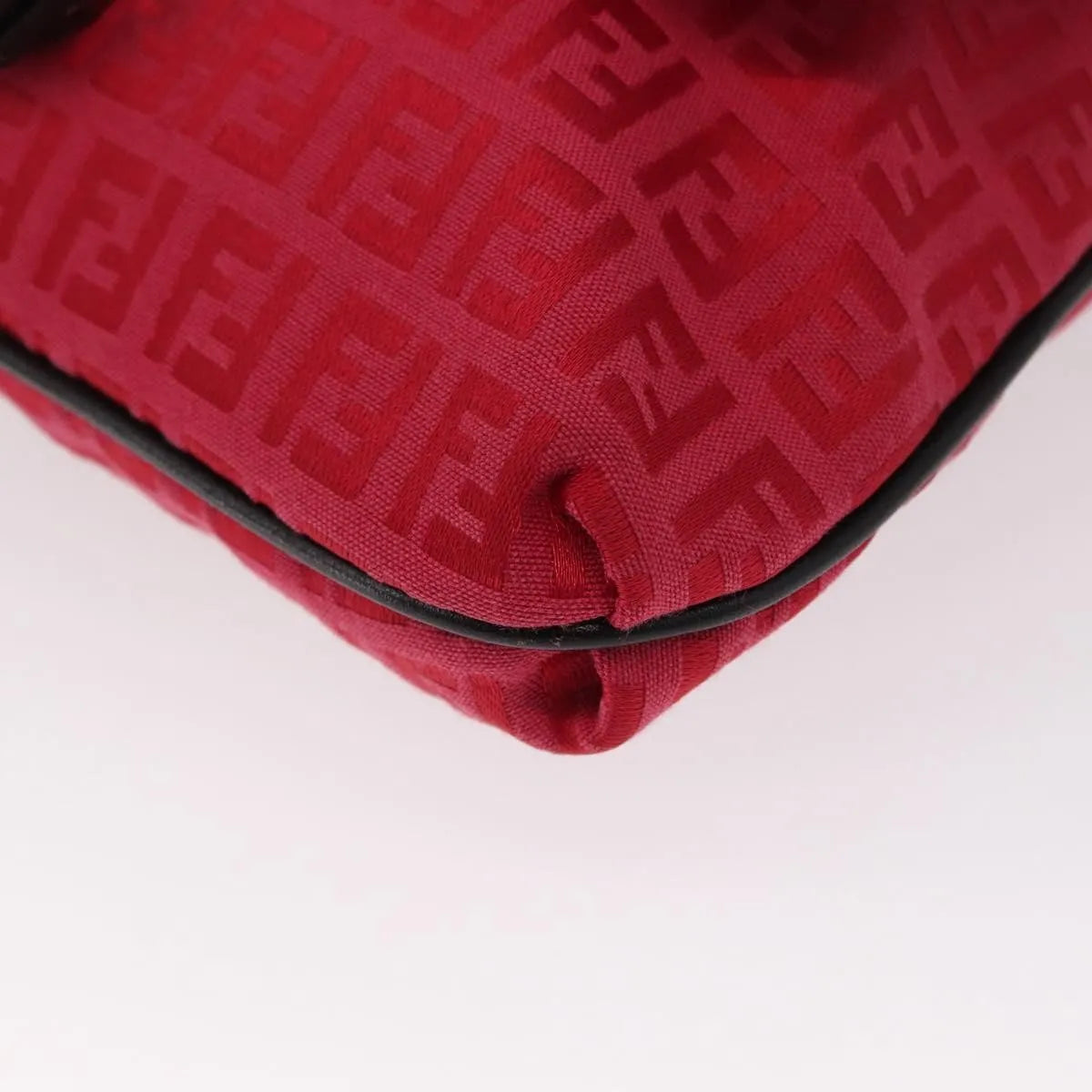 Fendi Vintage Flap Zucchino Canvas, Red, Canvas, Shoulder Bag