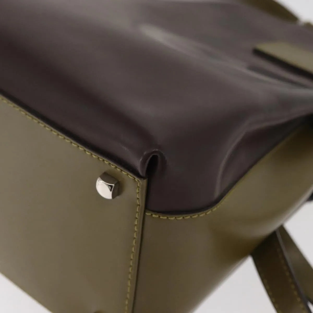 Salvatore Ferragamo Double Gancini Side Buckle Tote Patent Leather, Brown, Patent Leather, Handbag