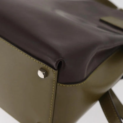 Salvatore Ferragamo Double Gancini Side Buckle Tote Patent Leather, Brown, Patent Leather, Handbag