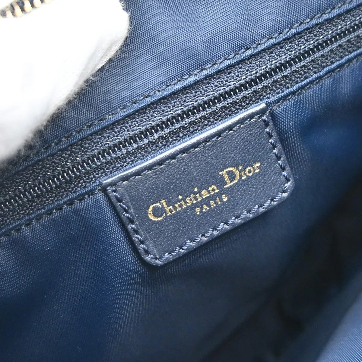 Christian Dior Vintage Trotteur Chain Canvas, Blue, Canvas, Shoulder Bag