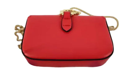 Fendi Baguette Bag Charm Leather, Red, Leather, Clutch