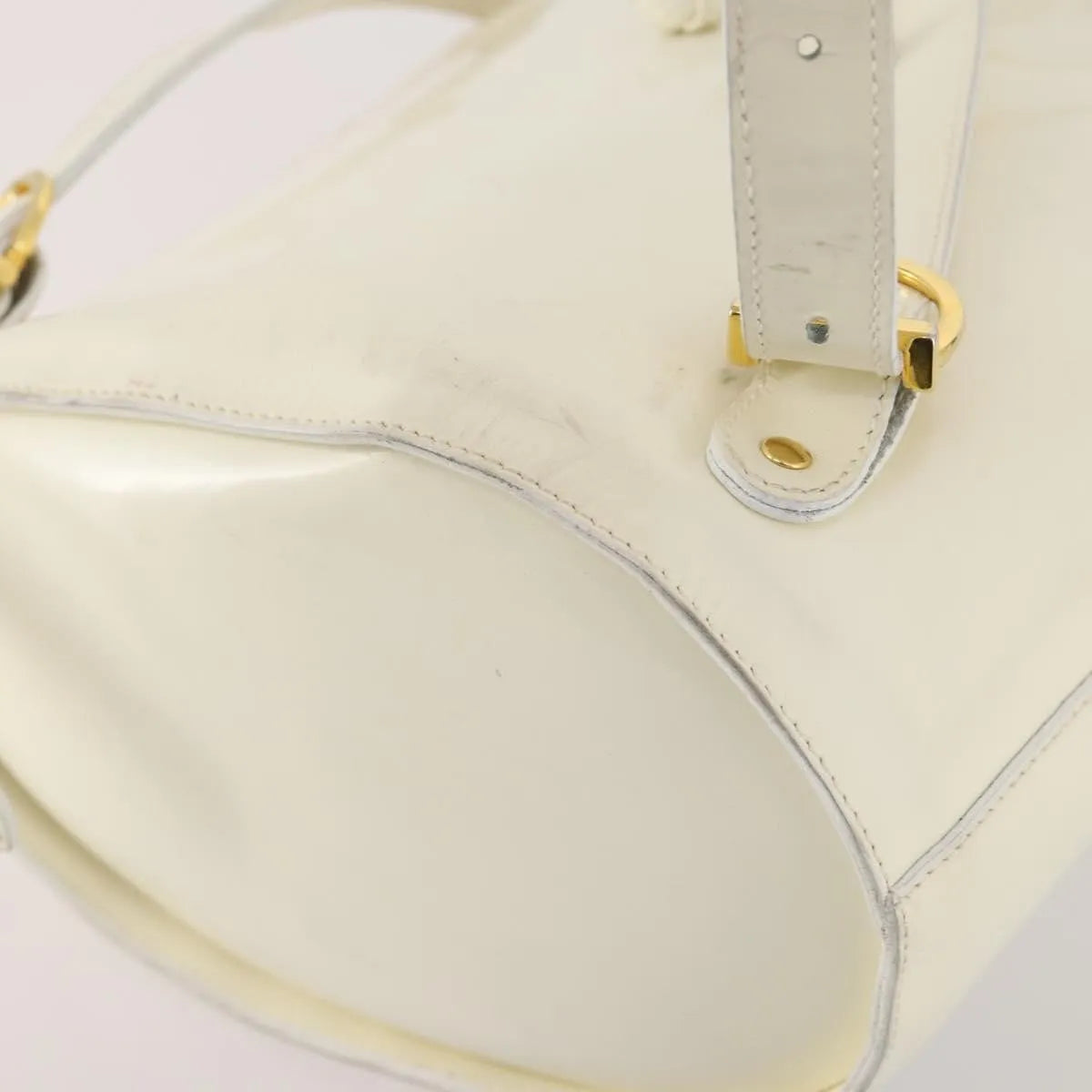 Salvatore Ferragamo Vintage Patent Leather, White, Patent Leather, Backpack