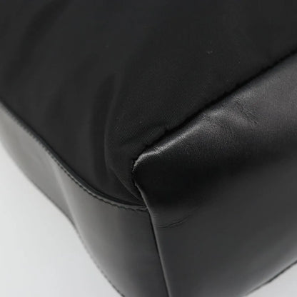 Prada Shoulder Python, Black, Nylon, Shoulder Bag