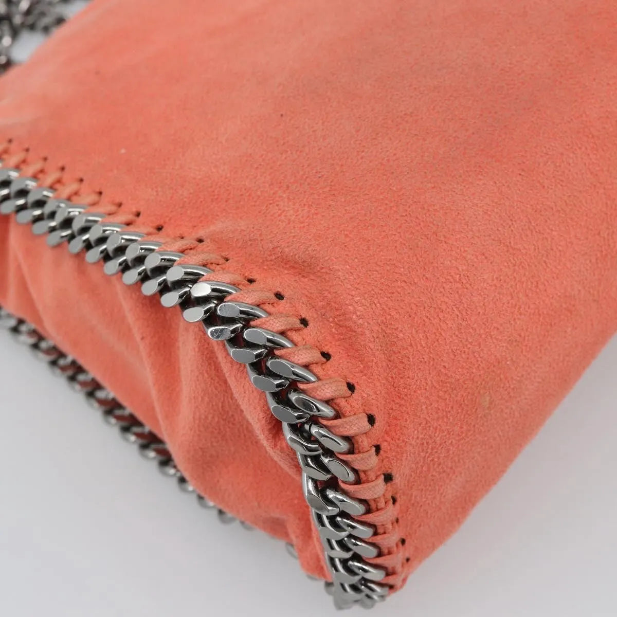 Stella McCartney Falabella Fold Over Faux Leather, Orange, Polyester, Shoulder Bag