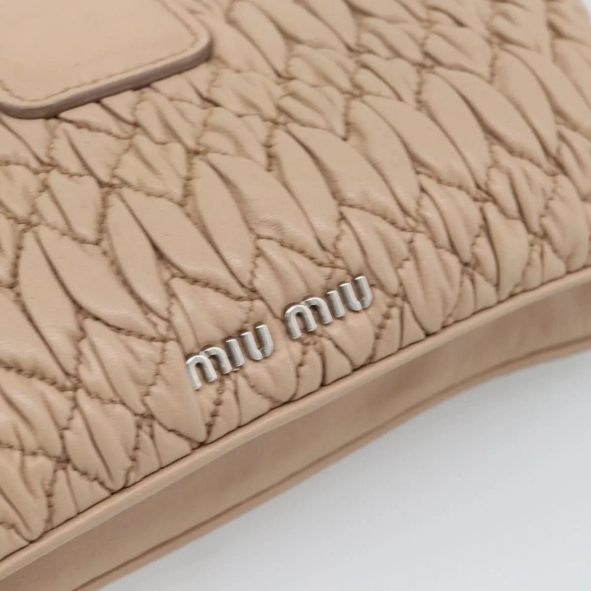 Miu Miu Crystal Convertible Chain Matelasse Leather, Pink, Leather, Shoulder Bag