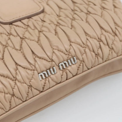 Miu Miu Crystal Convertible Chain Matelasse Leather, Pink, Leather, Shoulder Bag