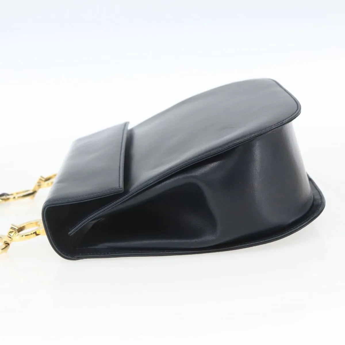 Salvatore Ferragamo Gancini Leather, Navy, Leather, Shoulder Bag