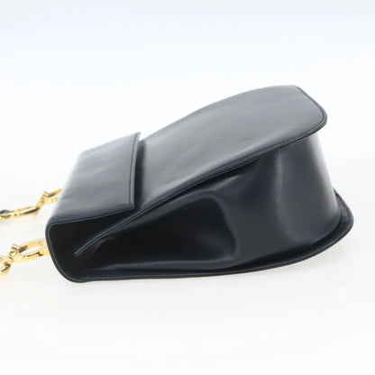 Salvatore Ferragamo Gancini Leather, Navy, Leather, Shoulder Bag