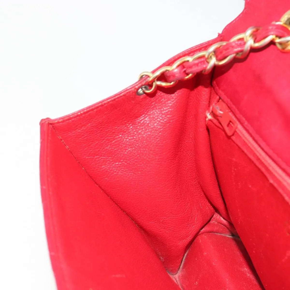 Chanel Vintage Tassel Flap Quilted Lambskin, Red, Leather, Shoulder Bag