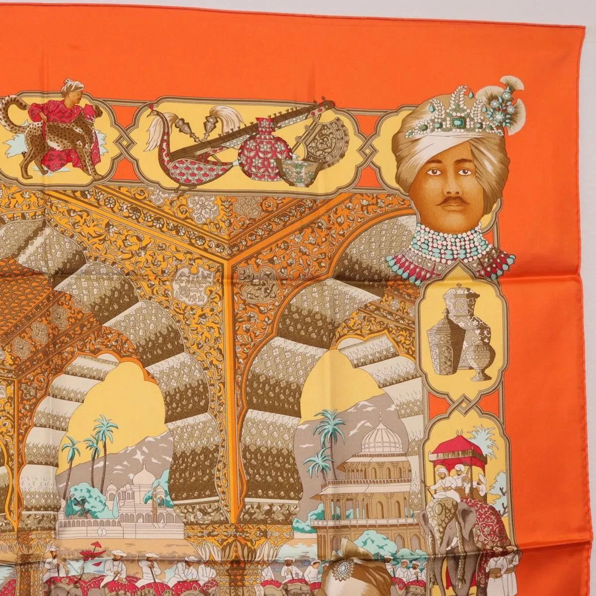 Hermes Carré 90 Silk multicolor, Orange, Silk, Scarf