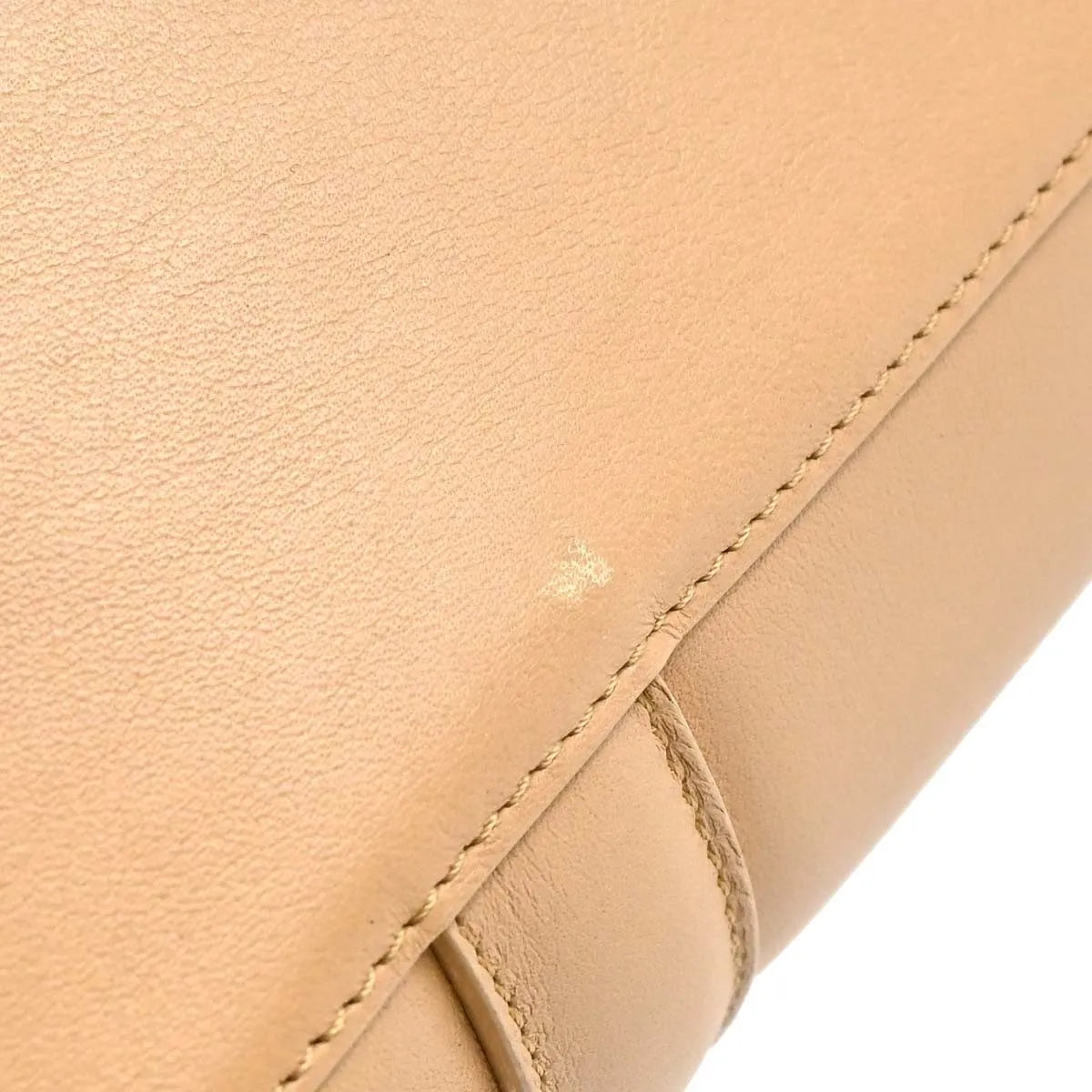 Cartier Cabochon Leather, Beige, Leather, Handbag