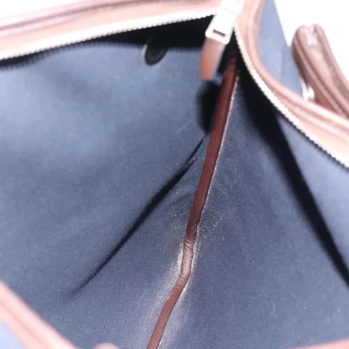 Hermes Mrs. Hippie Leather and Toile, Navy, Leather, Shoulder Bag