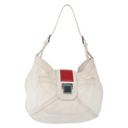 Loewe Anagram Leather, White, Leather, Shoulder Bag