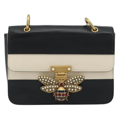 Gucci Queen Margaret Flap Colorblock Leather, Black, Leather, Shoulder Bag