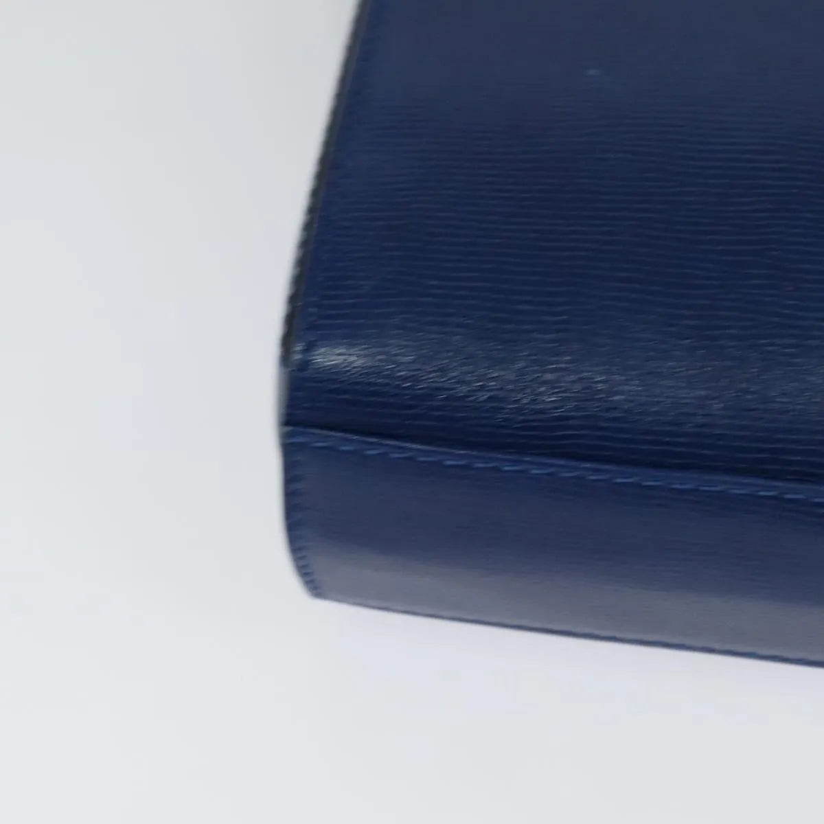 Celine Vintage Circle Logo Leather, Blue, Leather, Shoulder Bag
