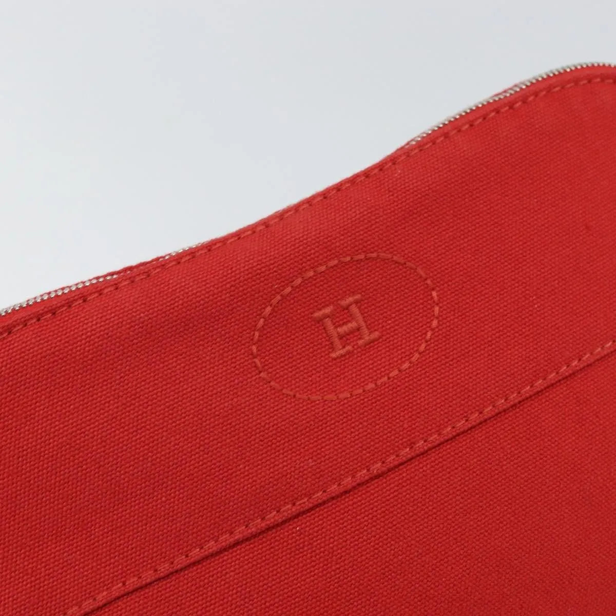 Hermes Bolide Canvas, Red, Canvas, Clutch