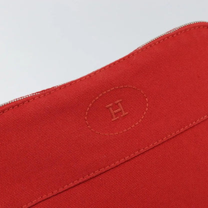 Hermes Bolide Canvas, Red, Canvas, Clutch