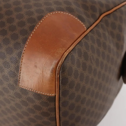 Celine Vintage Macadam Boston Canvas and Leather, Brown, PVC, Handbag