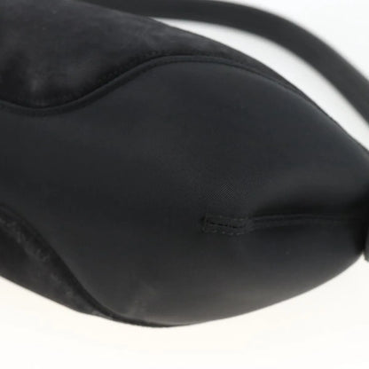 Salvatore Ferragamo Gancini Suede, Black, Suede, Shoulder Bag