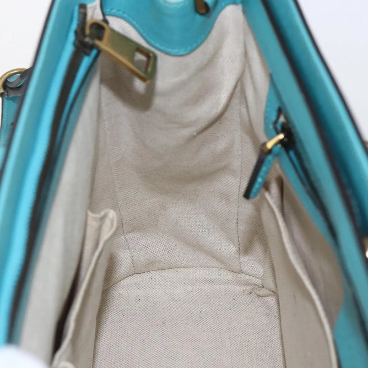 Gucci Bright Bit Convertible Tote Leather, Blue, Leather, Tote Bag