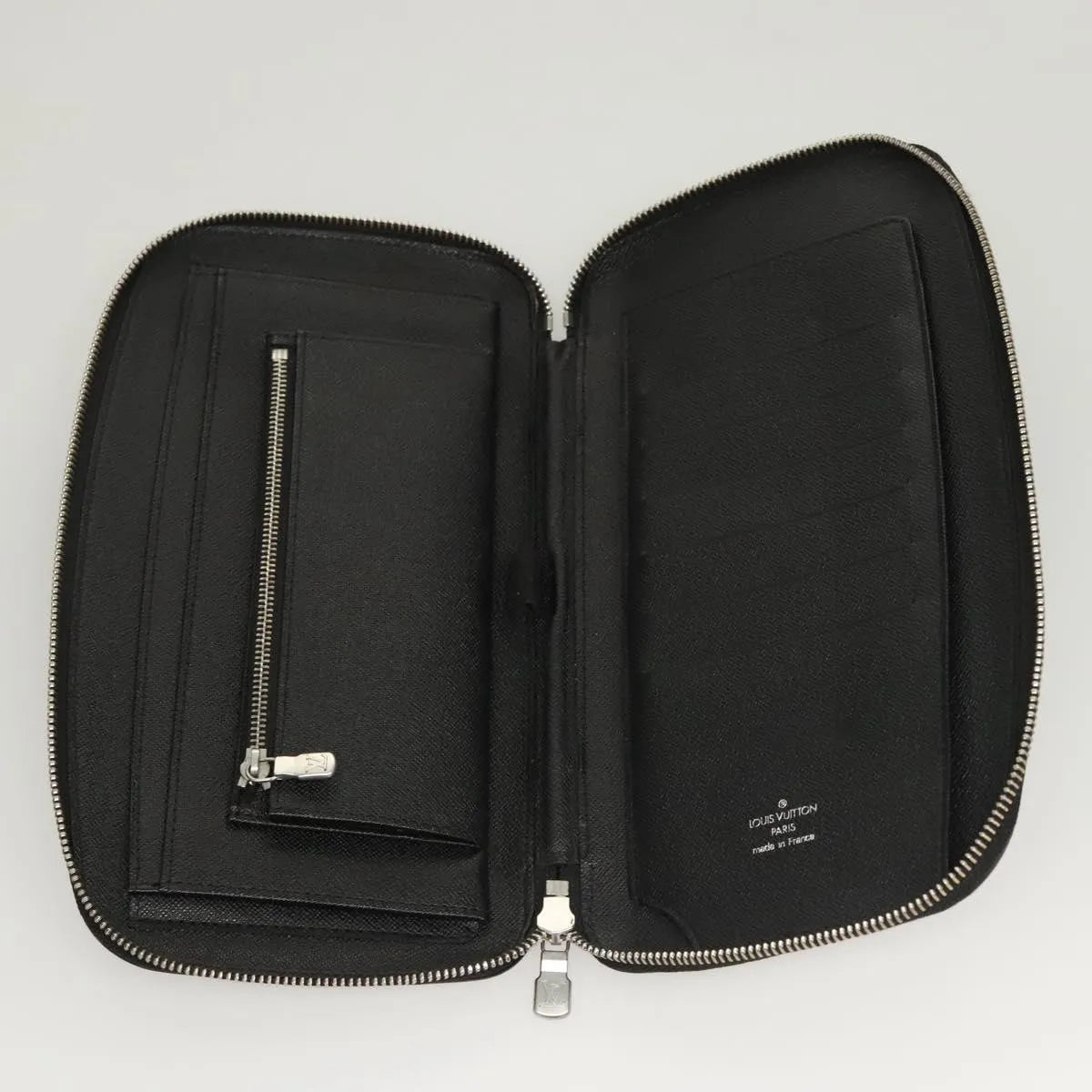 Louis Vuitton Atoll Organizer Taiga Leather, Gray, Leather, Wallet
