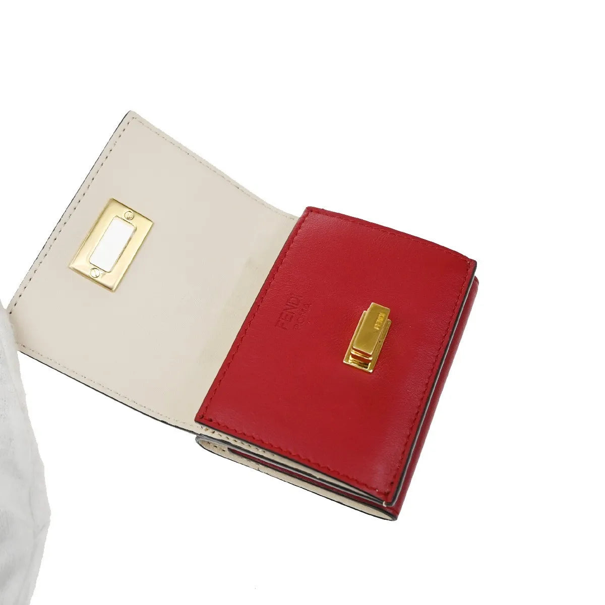 Fendi Peekaboo Leather, Red, Leather, Wallet