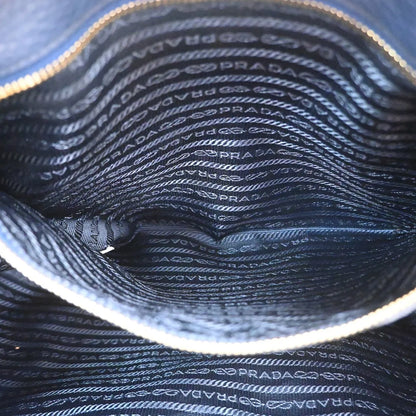 Prada Shopping Tote Vitello Daino, Navy, Leather, Tote Bag