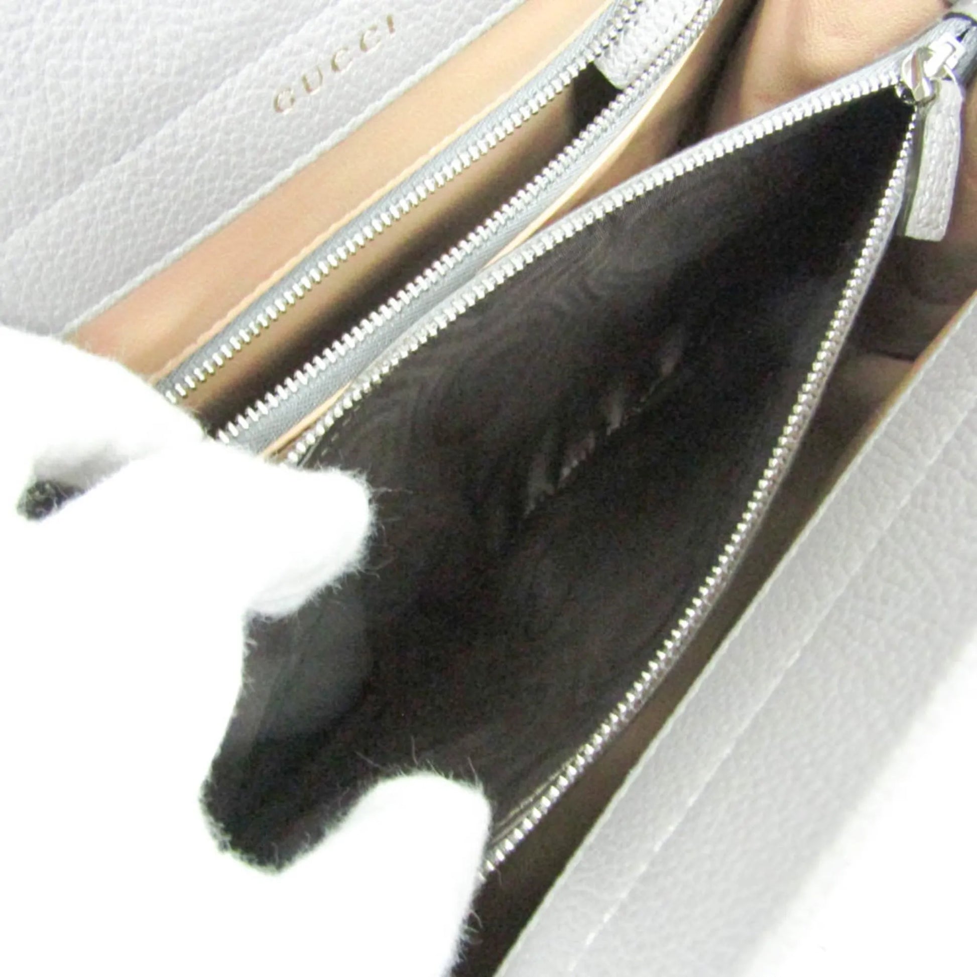 Gucci Zumi Top Handle Leather, Gray, Leather, Handbag