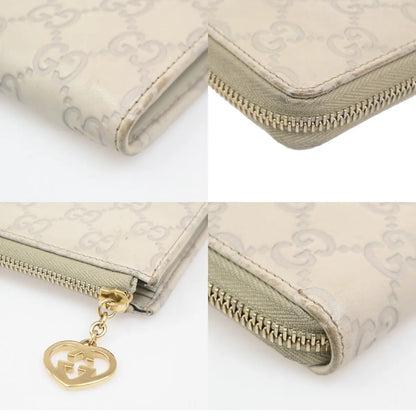 Gucci Interlocking G Zip Around Wallet (Outlet) Leather, Beige, Leather, Wallet