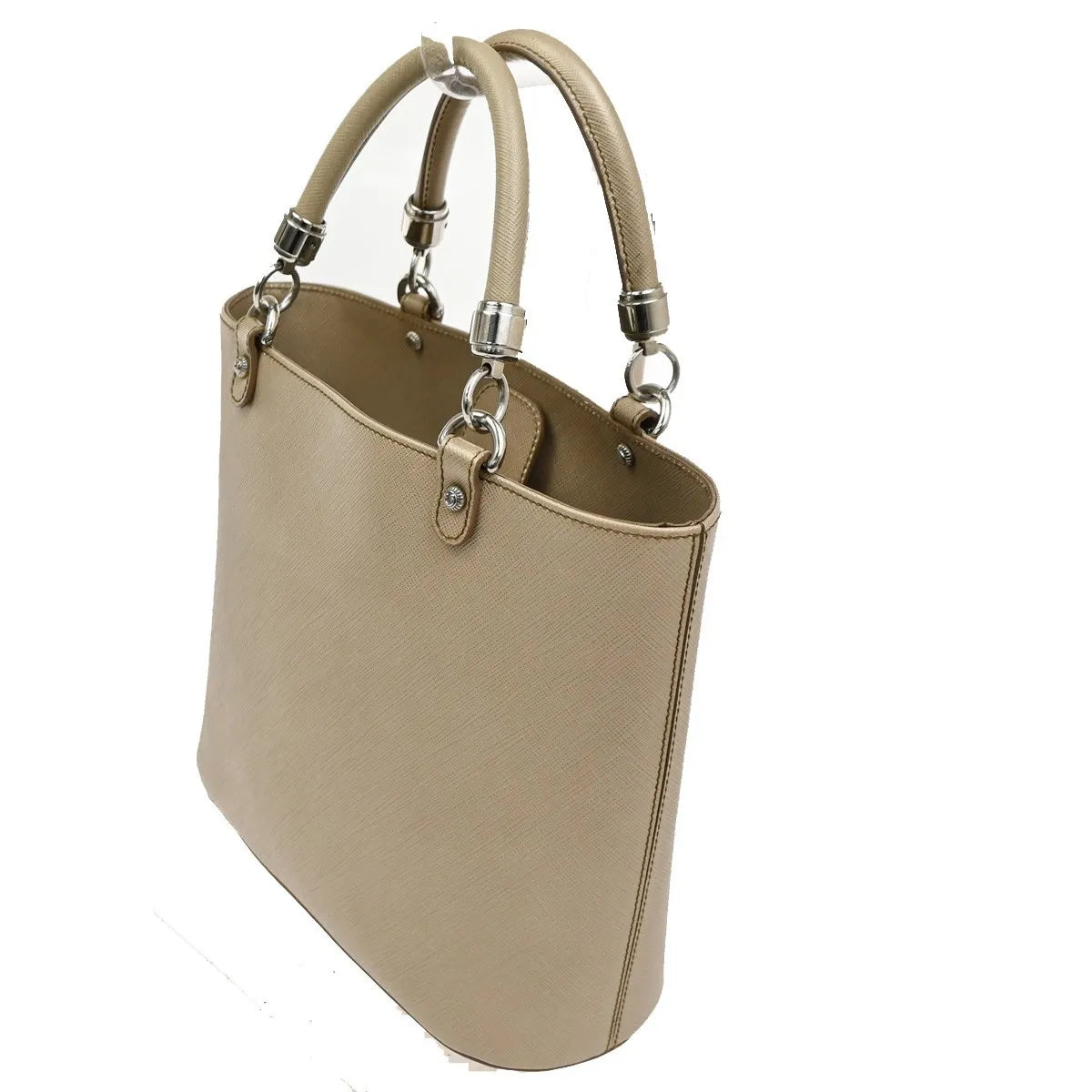 Salvatore Ferragamo Gancini Leather, Beige, Leather, Handbag