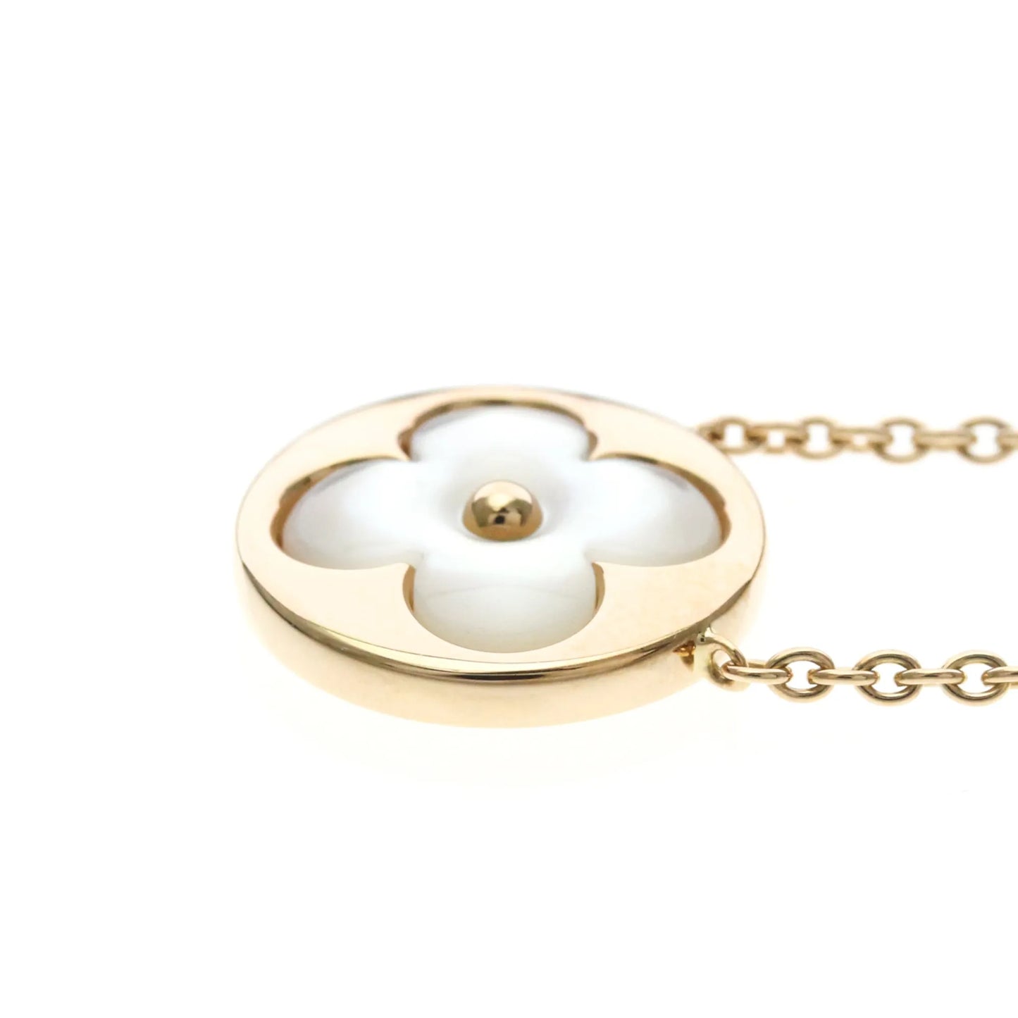 Louis Vuitton Color Blossom Medallion Pendant 18K Rose Gold with Mother of Pearl and Diamond, Gold, Pink Gold, Necklace