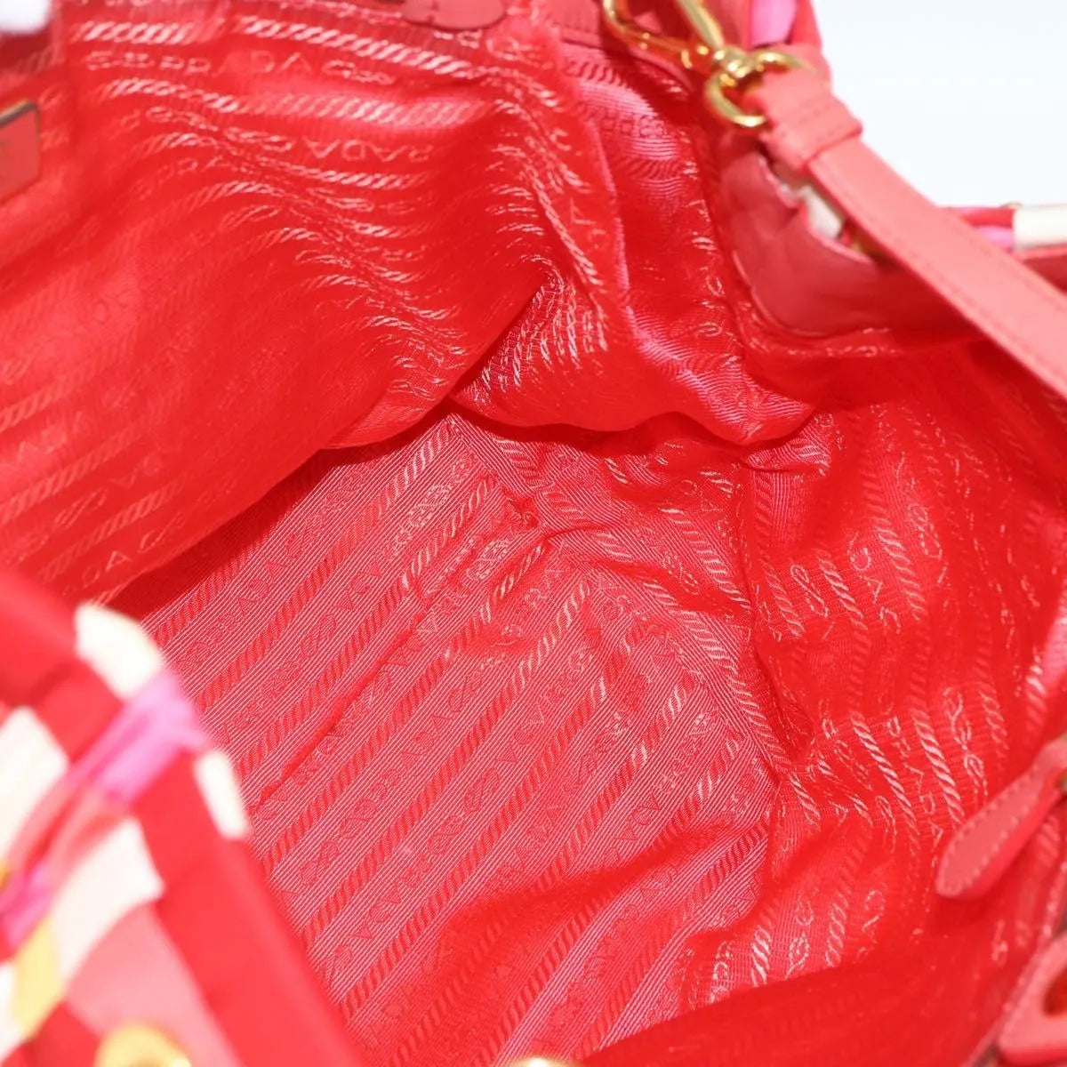 Prada Open Convertible Tote Woven Tessuto, Multicolour, Nylon, Tote Bag