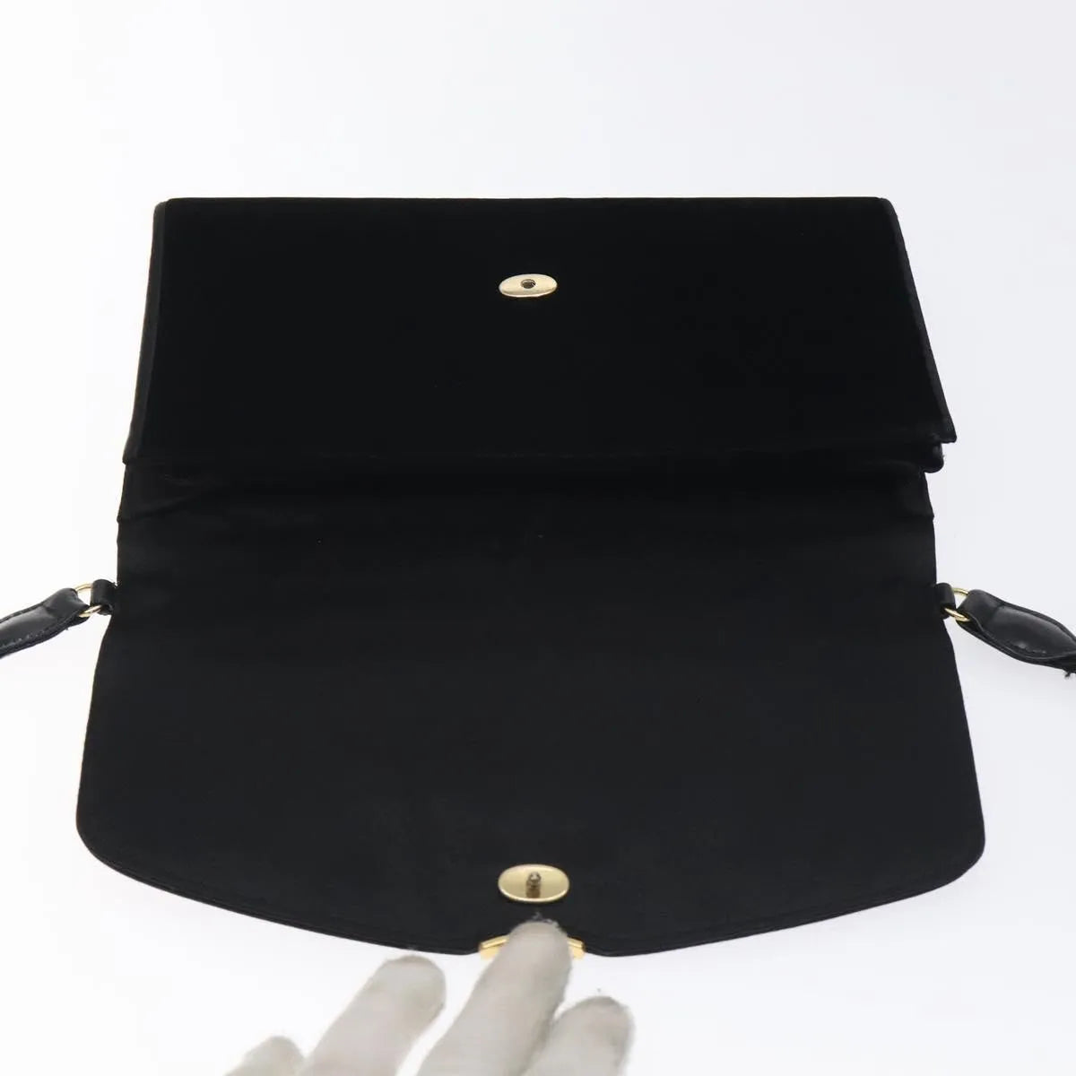 Gucci Vintage Flap Velvet, Black, Velvet, Shoulder Bag