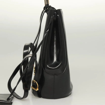 Salvatore Ferragamo Gancini Patent Leather, Black, Patent Leather, Backpack