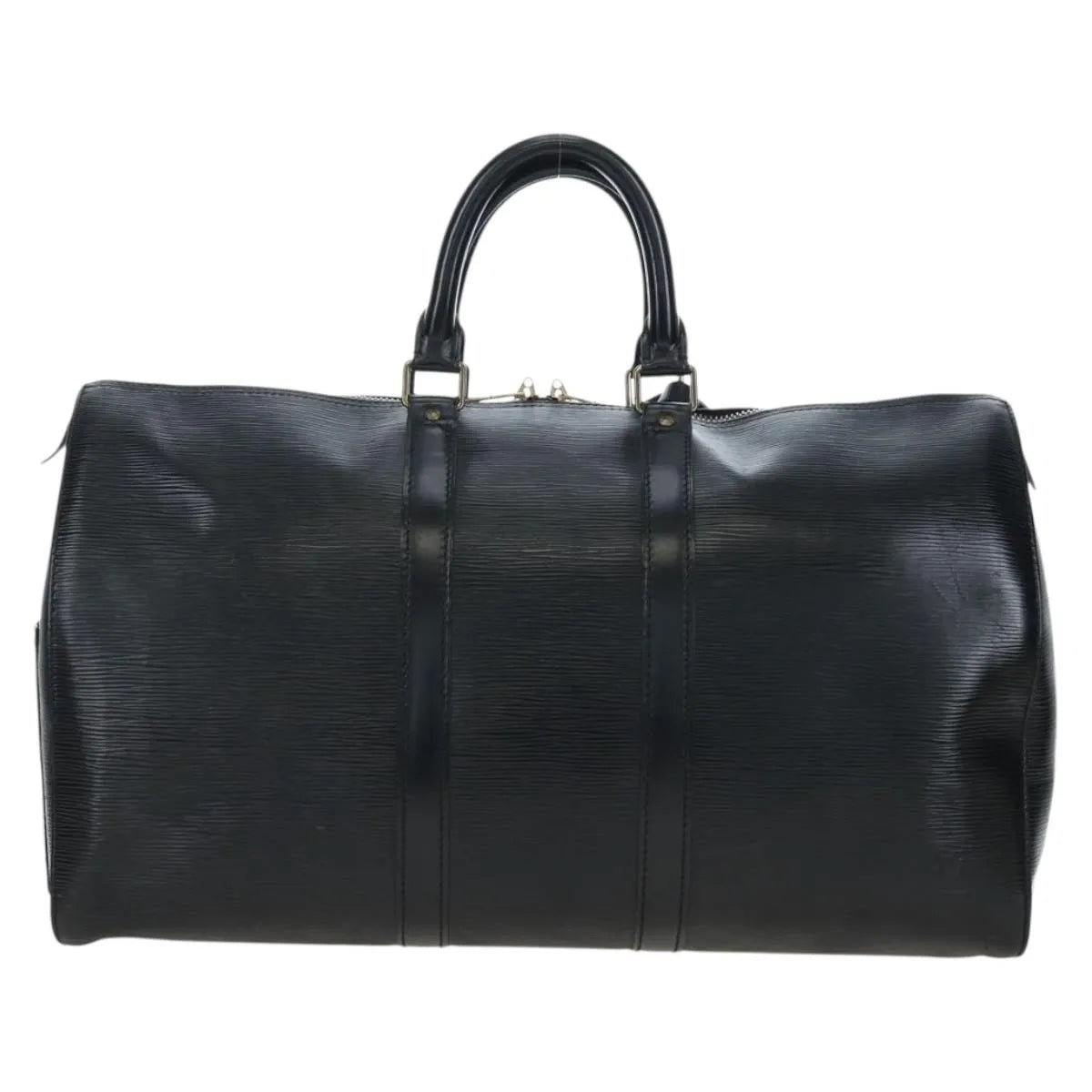 Louis Vuitton Keepall Epi, Black, Leather, Travel Bag