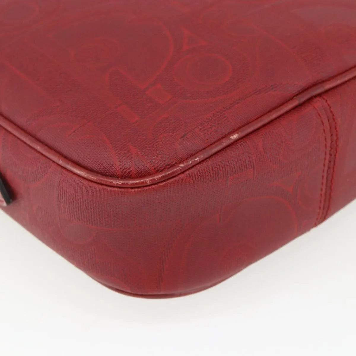 Christian Dior Vintage Trotter Canvas, Red, Canvas, Shoulder Bag