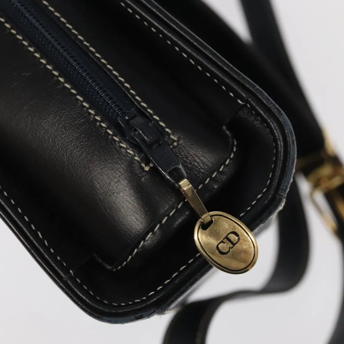 Christian Dior Vintage Leather, Black, Leather, Shoulder Bag