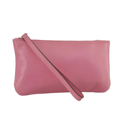 Valentino Garavani Pochette Leather, Pink, Leather, Clutch