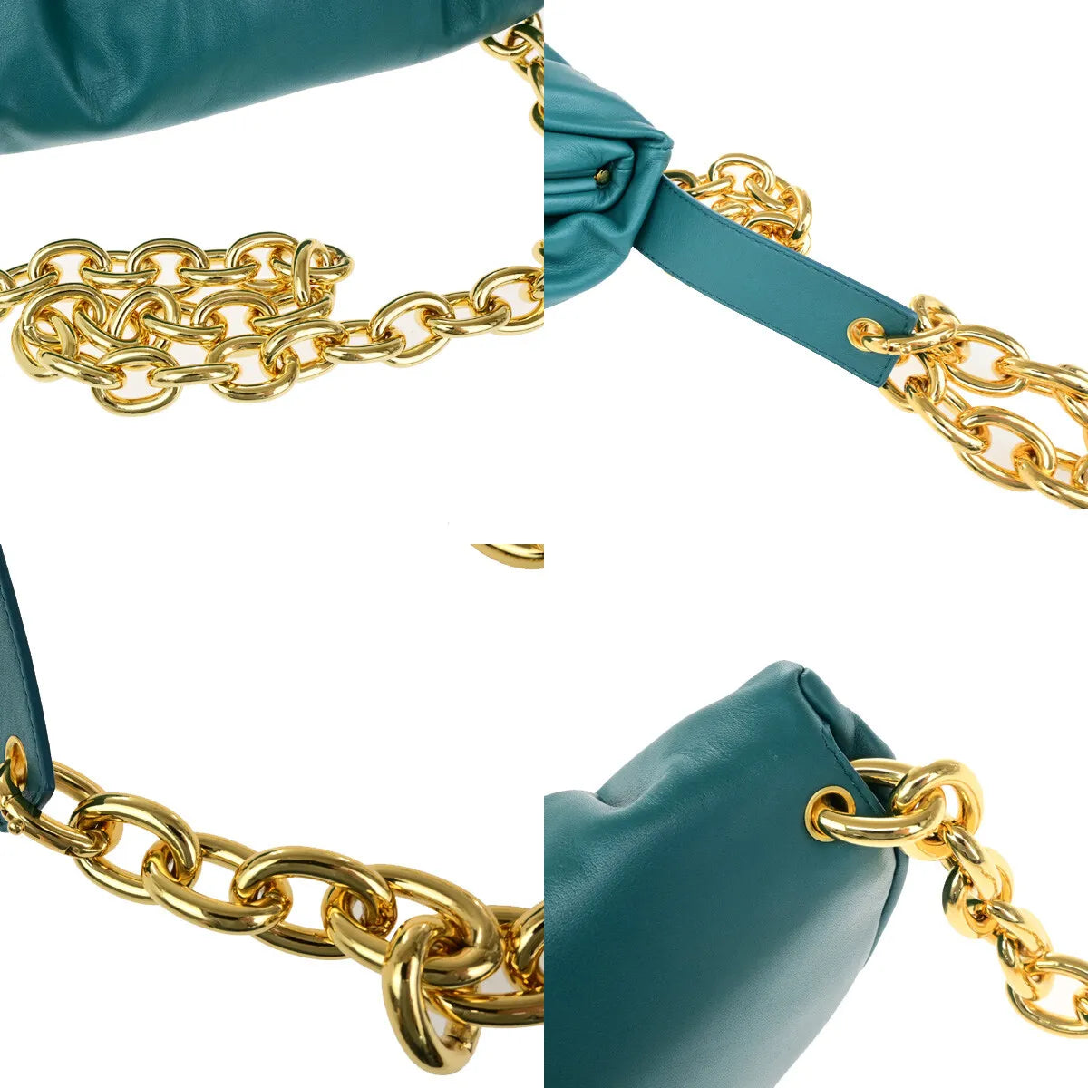 Bottega Veneta The Chain Leather, Green, Leather, Bag