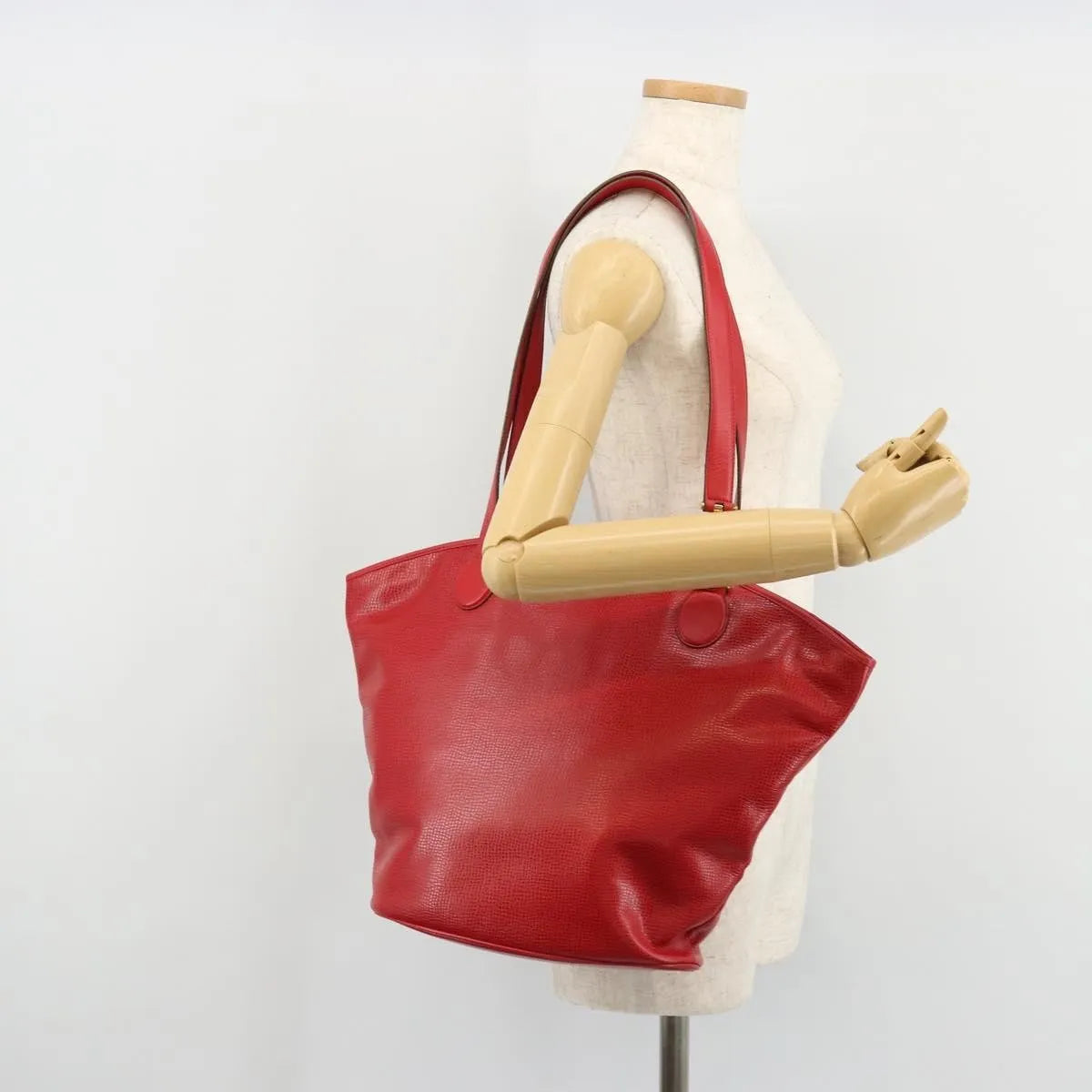 Christian Dior Vintage Tote Leather, Red, Leather, Tote Bag