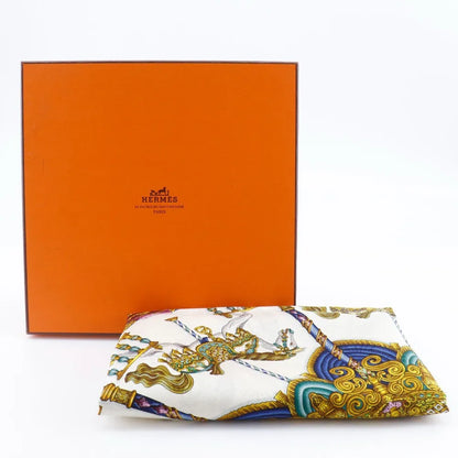 Hermes Carré 90 Silk multicolor, Green, Silk, Scarf