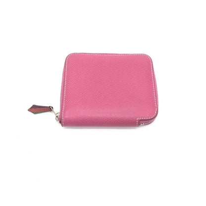 Hermes Azap Silkin Epsom Leather Silk, Pink, Calfskin, Wallet