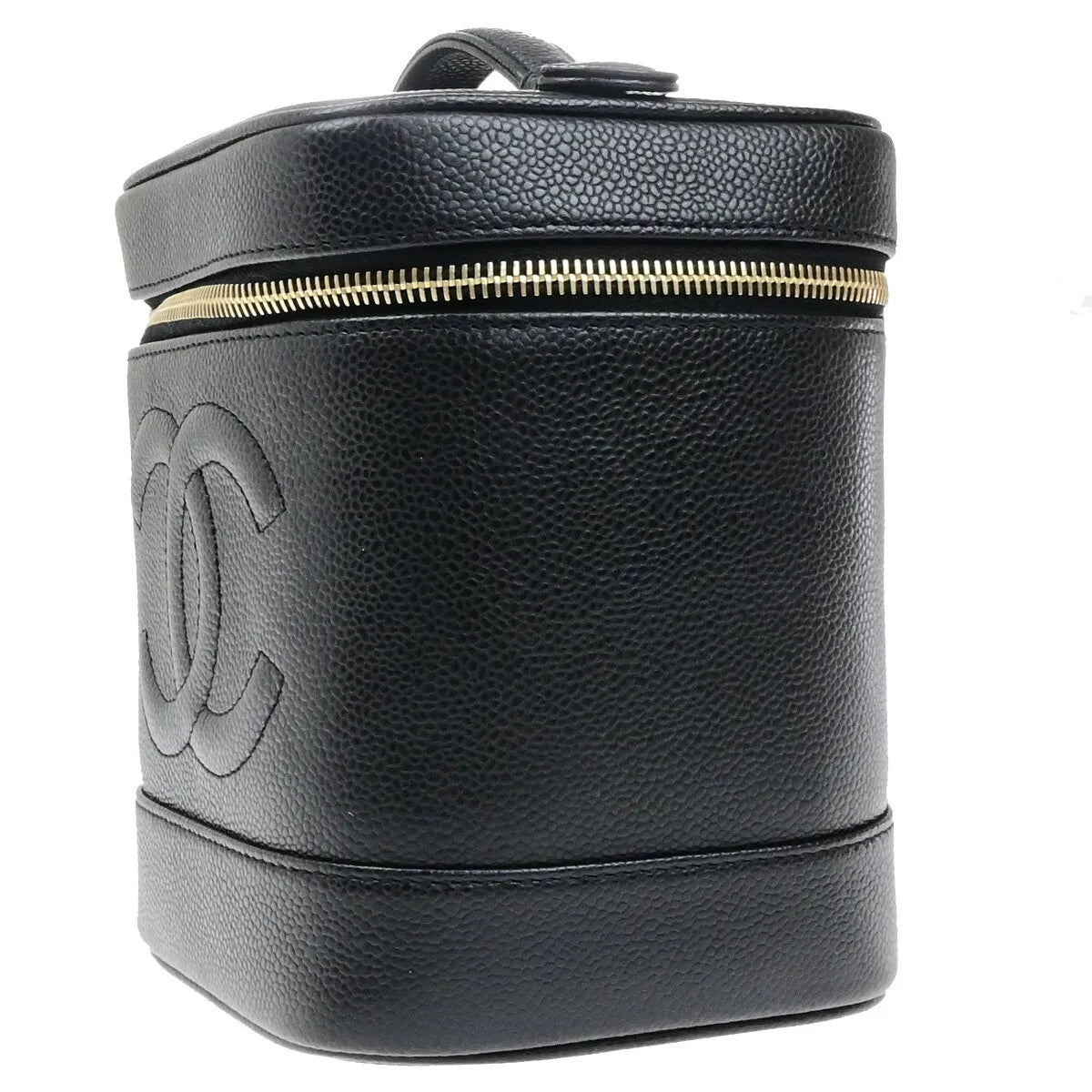 Chanel Vintage Timeless Cosmetic Case Caviar, Black, Calfskin, Handbag